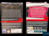 the back and back of a box with a label on it
