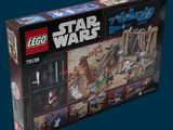 a box of lego star wars sets on a blue background