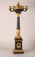 Paire de candélabre en bronze doré et à six bras de lumière,… (photo 2)