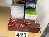 a lot of boxes on a shelf with a price tag