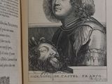 an open book with a picture of a man holding a cat