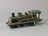 a toy train that is sitting on a white surface