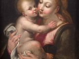 an image of a painting of a woman holding a baby