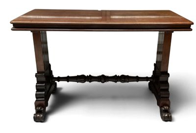 an old table with a wooden top on a white background
