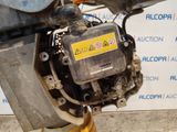 a close up of a motorcycle engine on a street