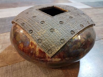 Pot Coréen en Terre Cuite Émaillée Raku des Années 60