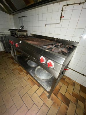 Piano inox 4 feux, plaque coupe feu