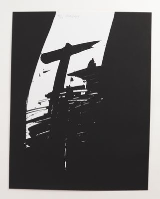 an image of a black and white photograph of a cross