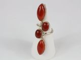 sterling silver ring with carneline and red coral