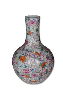 Chine, Ière République Grand vase Tianqiuping en porcelaine …