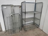 two metal cages that are sitting next to each other