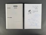 a notebook with a drawing of a cow on it