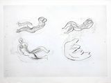 croquis représentant une femme allongée sur un lit et un homme allongé sur une chaise