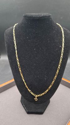 Chaîne en or jaune 750/°° à mailles plates alternées - Photo 1