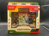 a box of pokemon cards on display on a table
