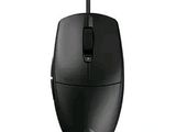 the mouse is black and has a black cord on it
