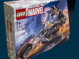 une boîte contenant une moto Lego Marvel