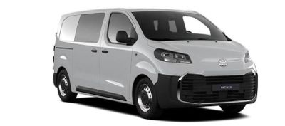 La camionnette blanche est garée devant un fond blanc.
