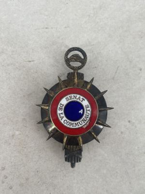 an image of a badge with a red and blue center