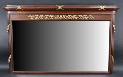 Miroir horizontal en acajou, ornements de bronze. - Photo 1