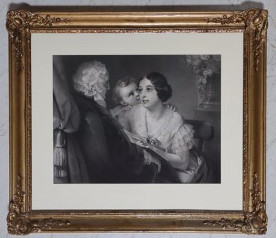 Anonyme. Scène familiale. Lithographie.