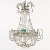 Lustre en cristal, « sac à perles », métal et cristal, style… (photo 2)
