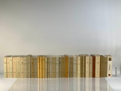 un grand nombre de livres posés sur une table