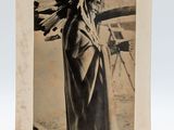 an old photo of a native american man with a feathered headdress