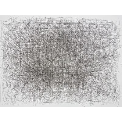an abstract drawing of a black and white square with a lot of lines