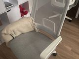une chaise placée devant un bureau d'ordinateur