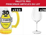 three different types of beer glasses and a glass of wine