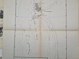 an old map of a river with a map of a town on it