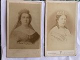 two old black and white photos of a woman and a man