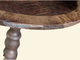 a small table with a wooden top on a white background