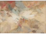 une peinture représentant une peinture d'un ciel avec des nuages en arrière-plan