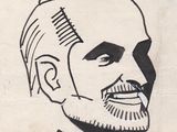 a drawing of a man with a beard and a bow tie