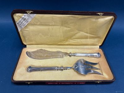 LICOT Couvert de service à poisson en métal argenté, les man…