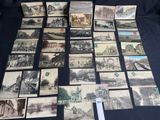 many old postcards that are on the table