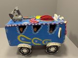 a toy train that is sitting on top of a table