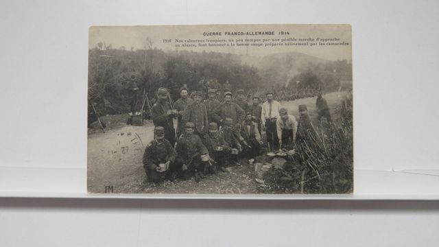GFA : PM 1916 : « Nos valeureux troupiers… » 2 coins très légèrem...