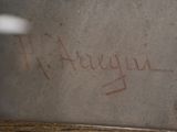 an image of a close up of a painting with writing on it