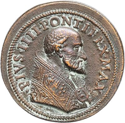 a bronze coin with a bust of a man on it
