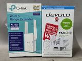 emballage du répéteur Wi-Fi Devco et d'une boîte de Magic Wi-Fi
