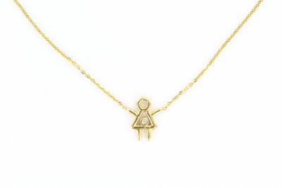 un collier plaqué or orné d'une femme et d'une étoile