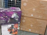 two boxes that are sitting on a cart in the store