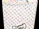 a white box that has a sticker on the side of it