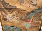 painting of a woman and child in a landscape with a dog