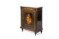 Meuble à hauteur d'appui en bois de placage ouvrant par une …