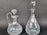pair of cut glass decanters