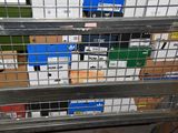 many boxes on a cart in the warehouse
